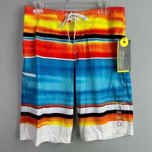 O’Neill Hyperfreak Men’s 30 Board Shorts 21” Length Stretch Cinch Fly